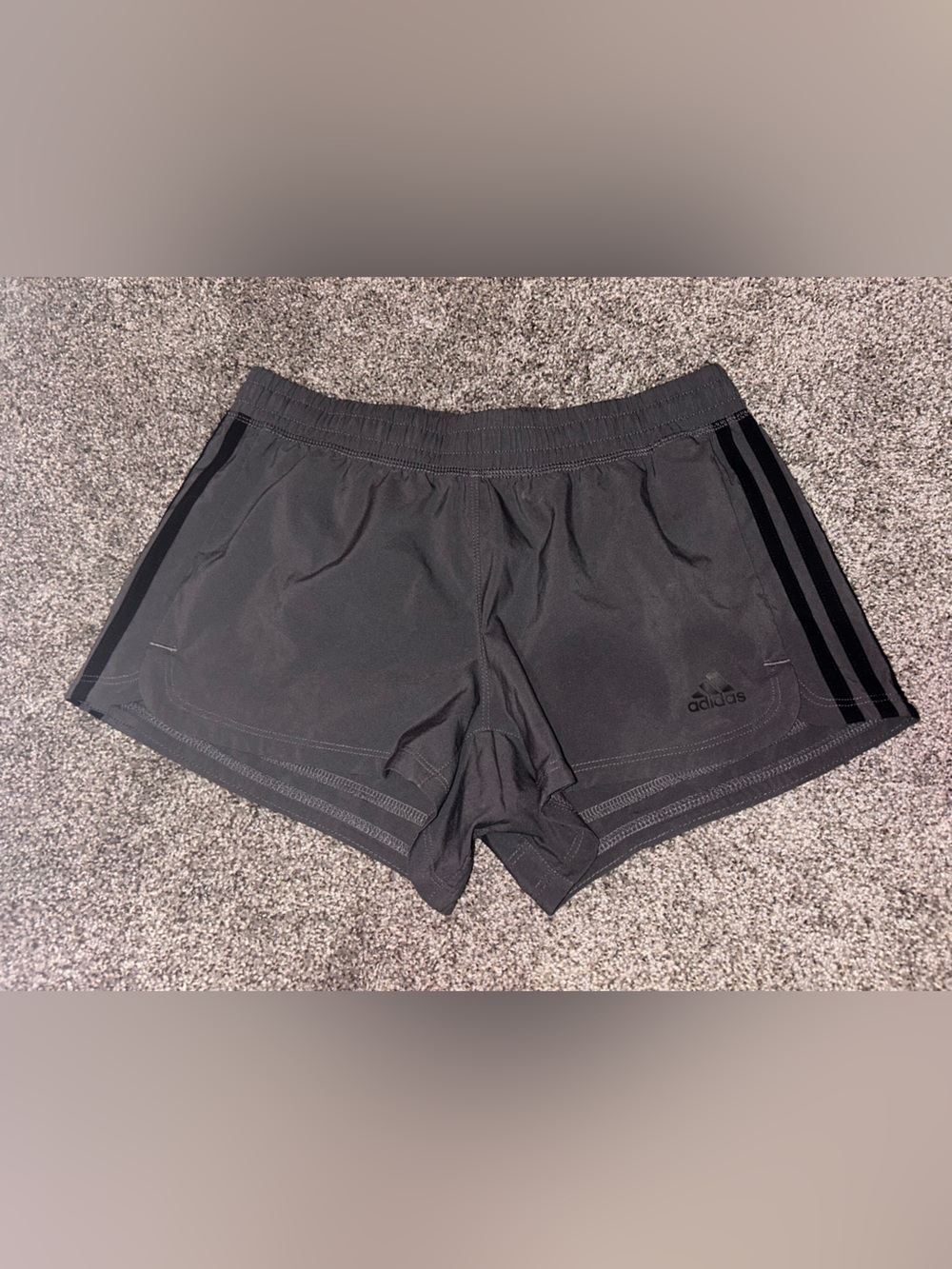 adidas Black Athletic Shorts with Side Stripes